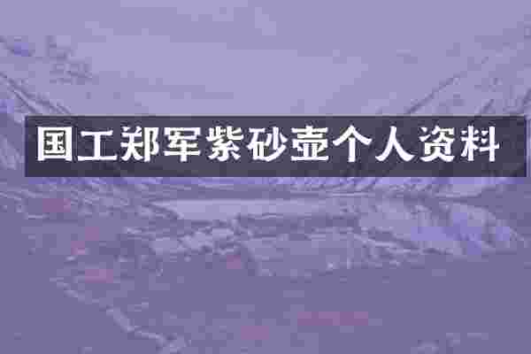 国工郑军紫砂壶个人资料