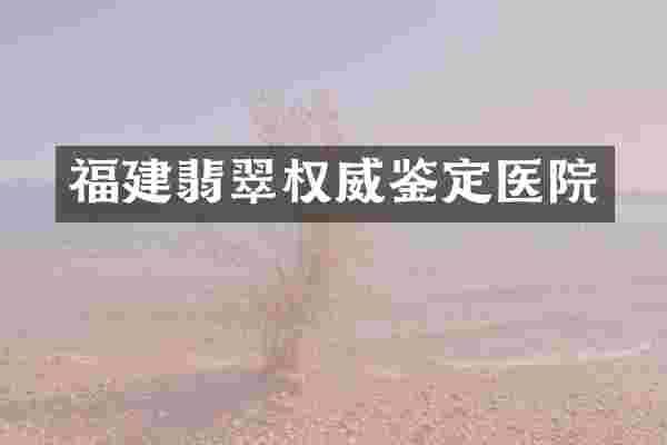 福建翡翠权威鉴定医院