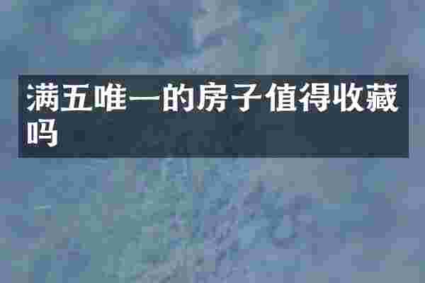 满五唯一的房子值得收藏吗