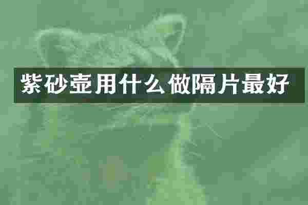紫砂壶用什么做隔片最好
