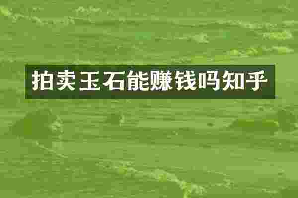 拍卖玉石能赚钱吗知乎