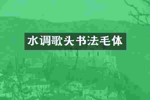 水调歌头书法毛体