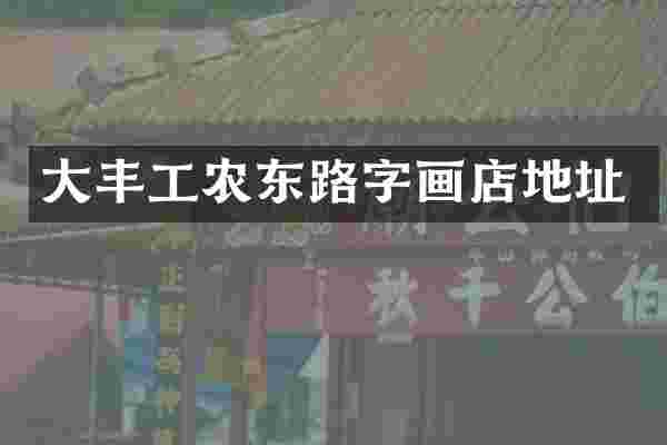 大丰工农东路字画店地址