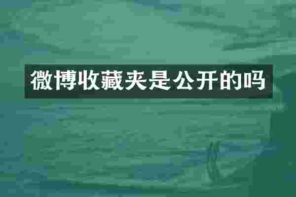 微博收藏夹是公开的吗