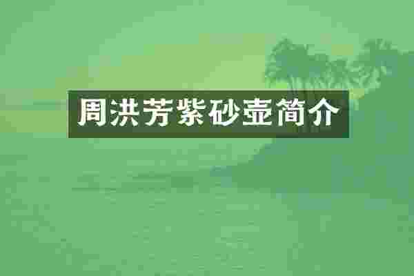 周洪芳紫砂壶简介