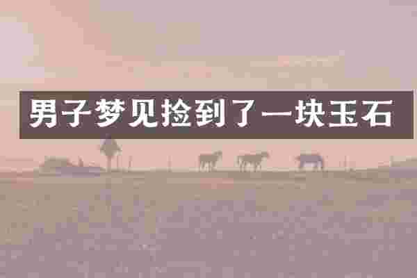 男子梦见捡到了一块玉石