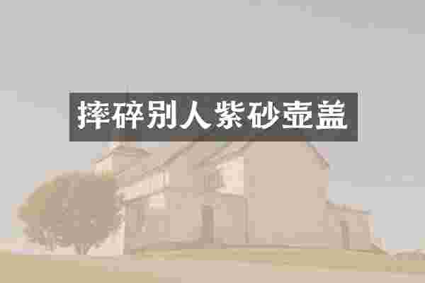 摔碎别人紫砂壶盖