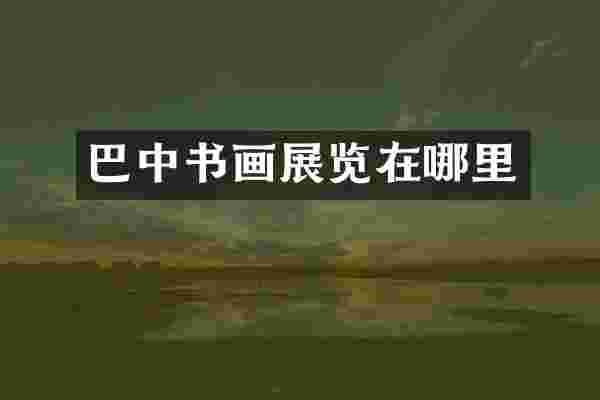 巴中书画展览在哪里