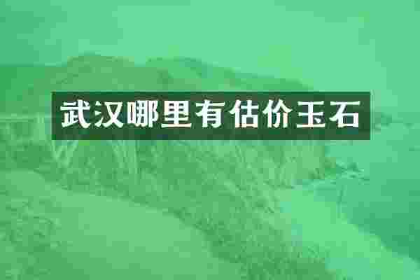 武汉哪里有估价玉石