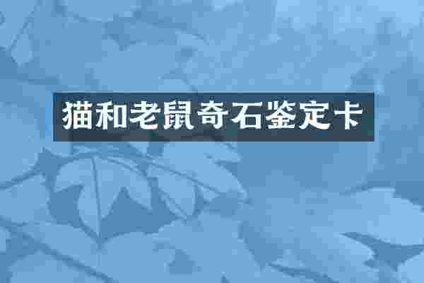猫和老鼠奇石鉴定卡