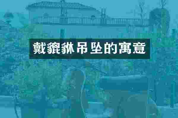 戴貔貅吊坠的寓意