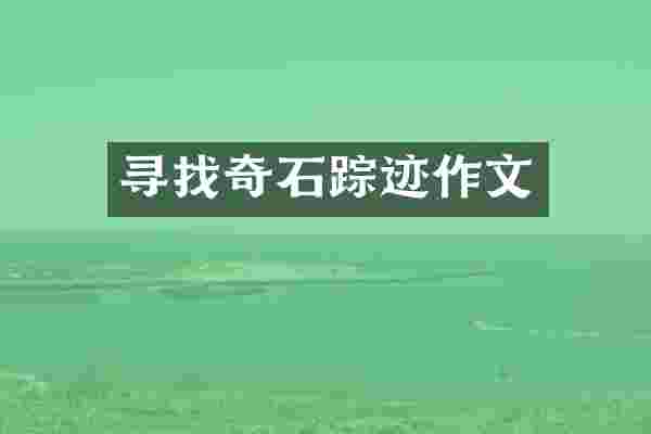 寻找奇石踪迹作文