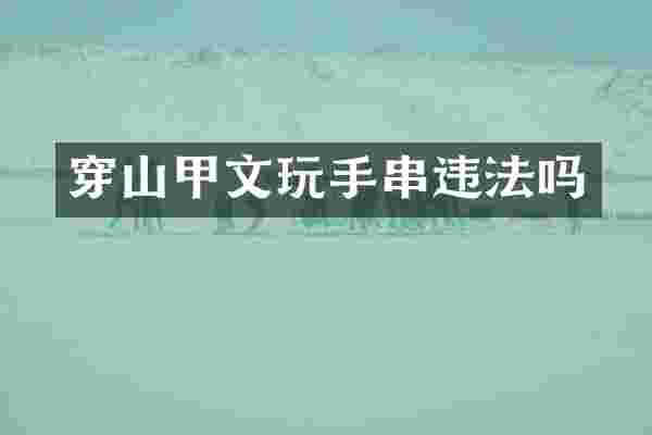 穿山甲文玩手串违法吗