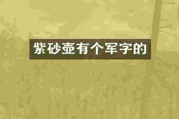 紫砂壶有个军字的