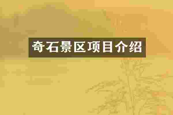 奇石景区项目介绍