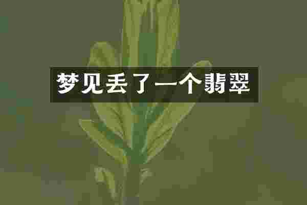 梦见丢了一个翡翠