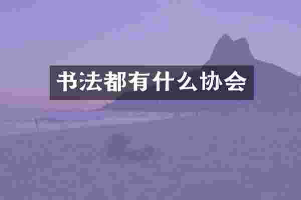 书法都有什么协会