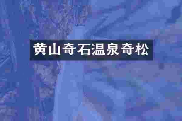 黄山奇石温泉奇松