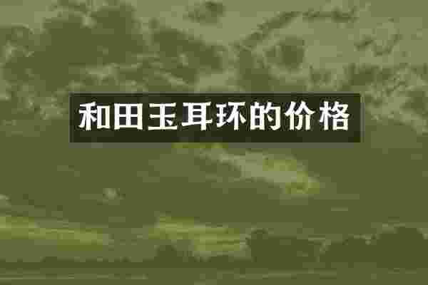 和田玉耳环的价格