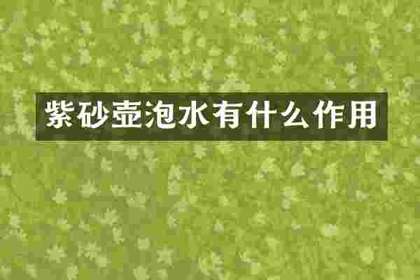 紫砂壶泡水有什么作用