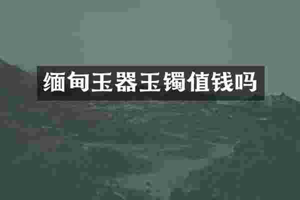 缅甸玉器玉镯值钱吗