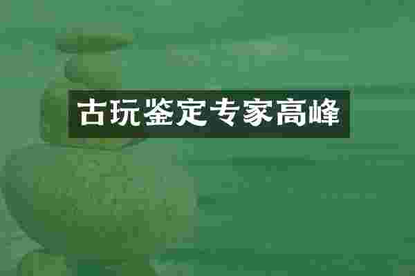 古玩鉴定专家高峰