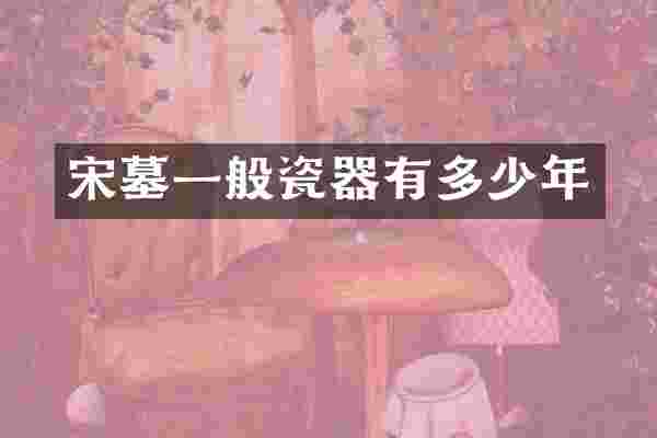 宋墓一般瓷器有多少年