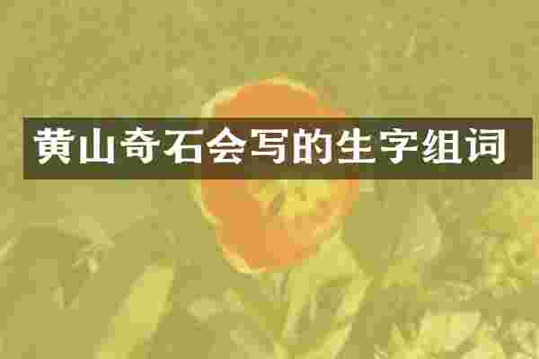黄山奇石会写的生字