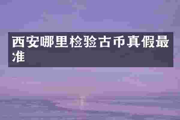 西安哪里检验古币真假最准