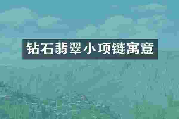 钻石翡翠小项链寓意