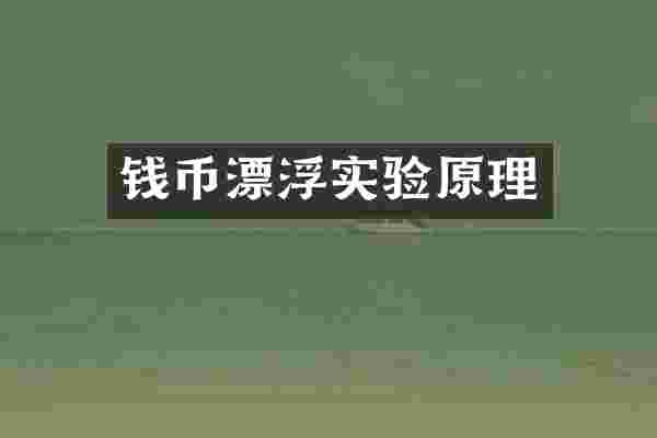 钱币漂浮实验原理