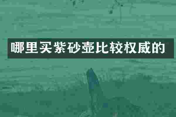 哪里买紫砂壶比较权威的