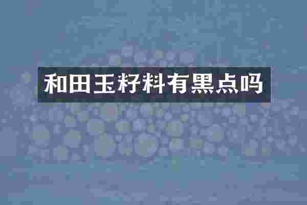 和田玉籽料有黑点吗