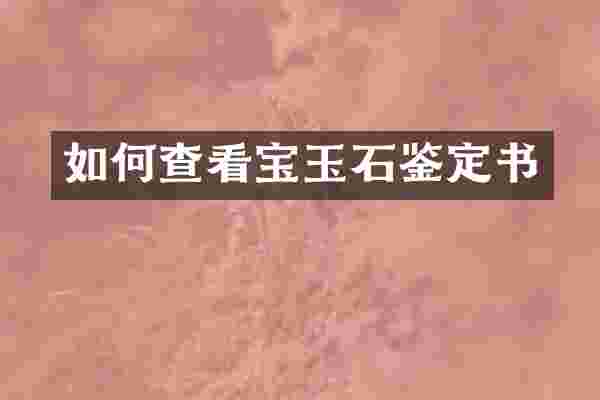 如何查看宝玉石鉴定书