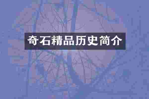 奇石精品历史简介