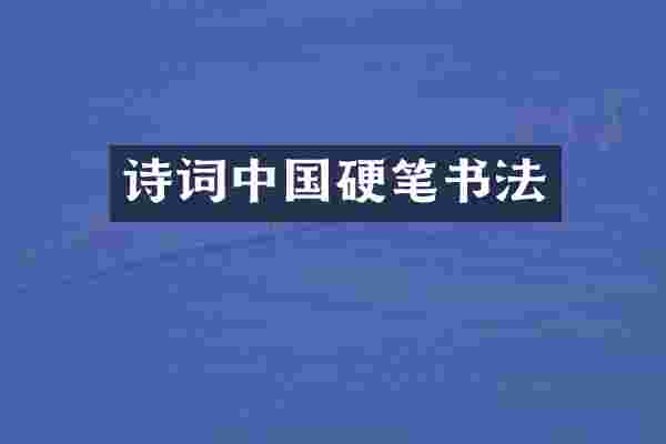 诗词中国硬笔书法
