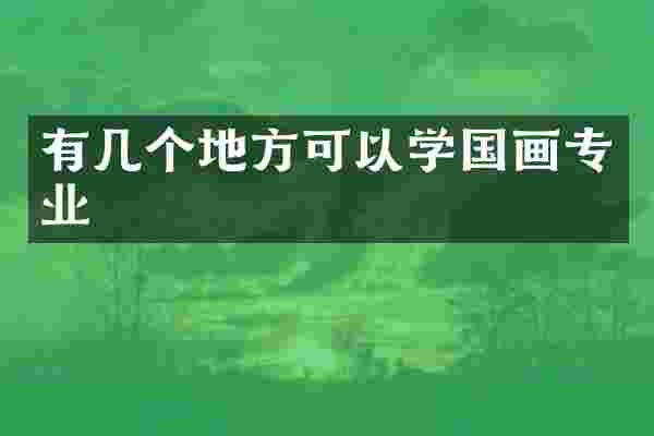 有几个地方可以学国画专业