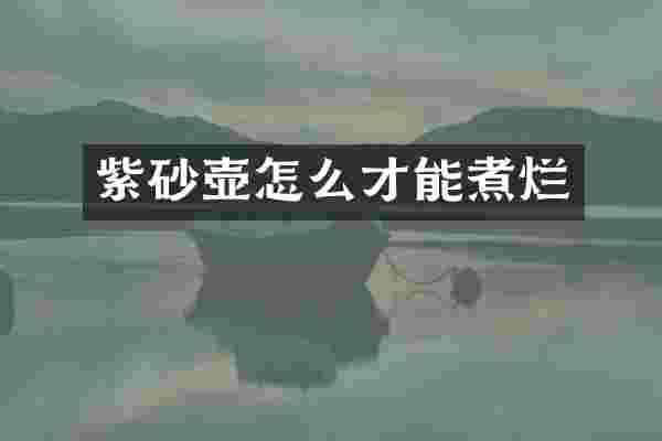 紫砂壶怎么才能煮烂