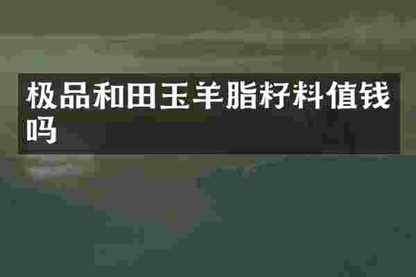 和田玉羊脂籽料值钱吗