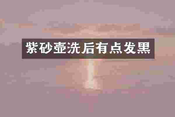 紫砂壶洗后有点发黑