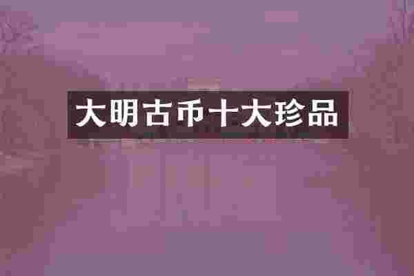 大明古币十大珍品