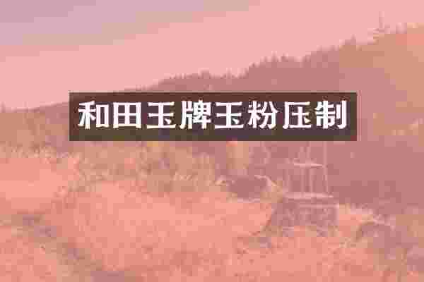 和田玉牌玉粉压制