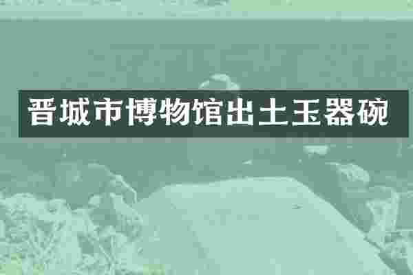 晋城市博物馆出土玉器碗