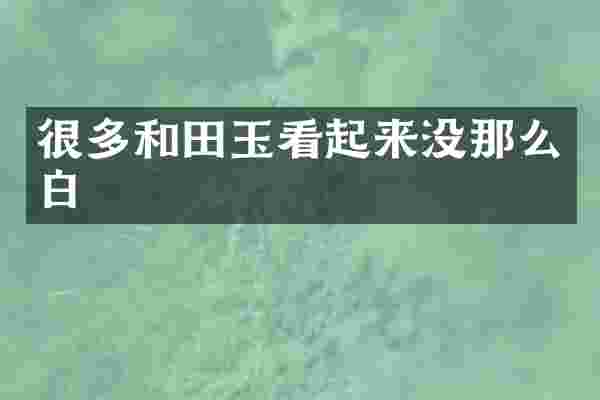 很多和田玉看起来没那么白