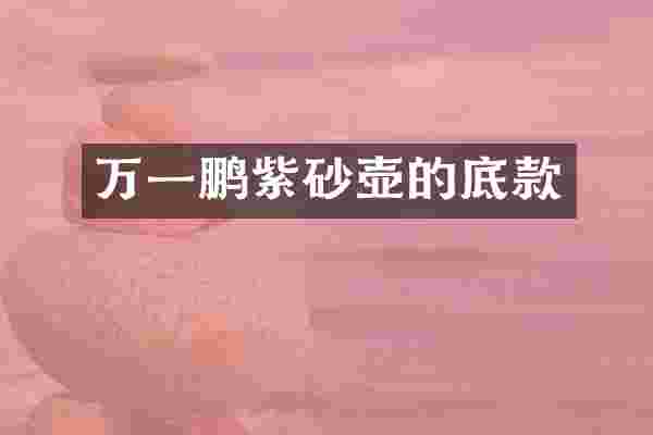 万一鹏紫砂壶的底款