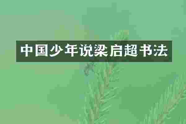 中国少年说梁启超书法