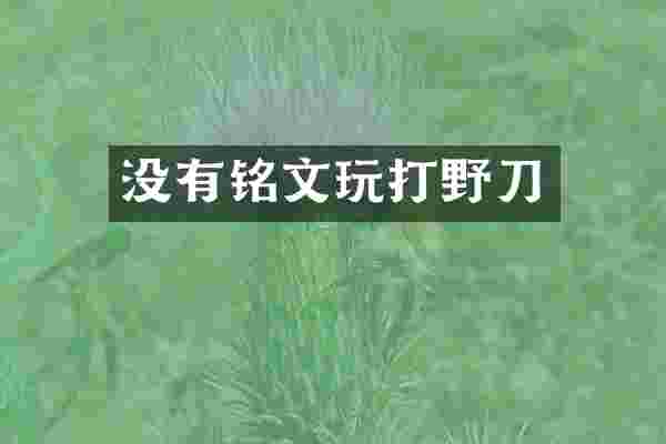 没有铭文玩打野刀