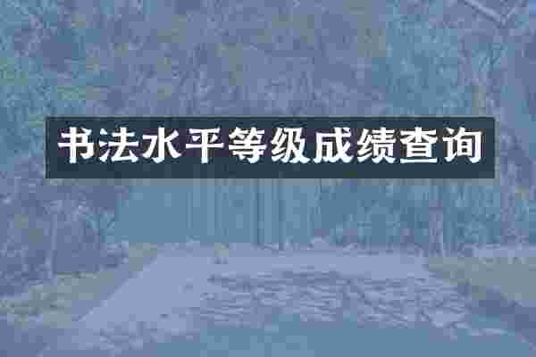 书法水平等级成绩查询