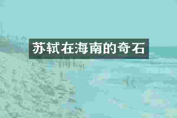 苏轼在海南的奇石
