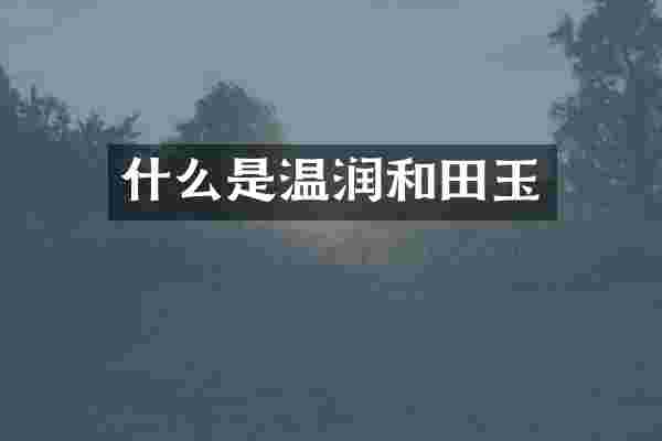 什么是温润和田玉